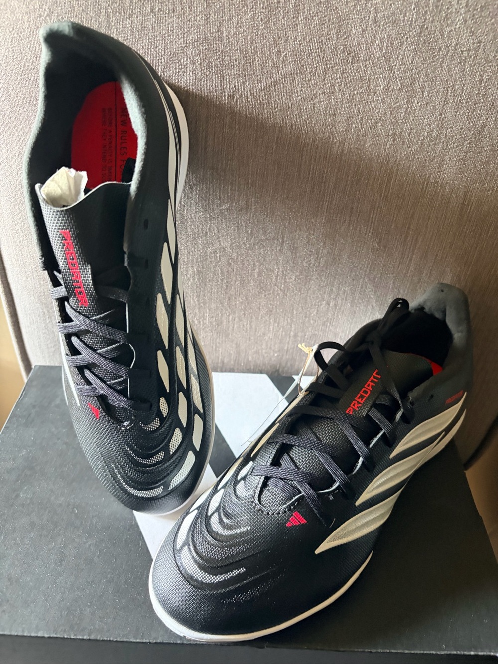 adidas Predator Black with White and Red Training Shoes